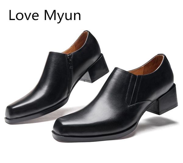 dress shoes square toe high heel genuine leather men business oxford man men's male work size 36-44, Black
dress shoes square toe high heel genuine leather men business oxford man men's male work size 36-44, Black