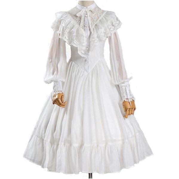 western women spring summer lolita chiffon dress daily vintage medieval gothic female lace party court two-piece kg-921, Black;gray
western women spring summer lolita chiffon dress daily vintage medieval gothic female lace party court two-piece kg-921, Black;gray