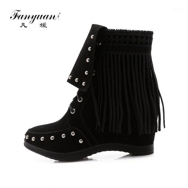 fanyuan fashion solid rivet fringe ankle boots winter round toe short boots height increasing motorcycle plush zip shoes1, Black
fanyuan fashion solid rivet fringe ankle boots winter round toe short boots height increasing motorcycle plush zip shoes1, Black
