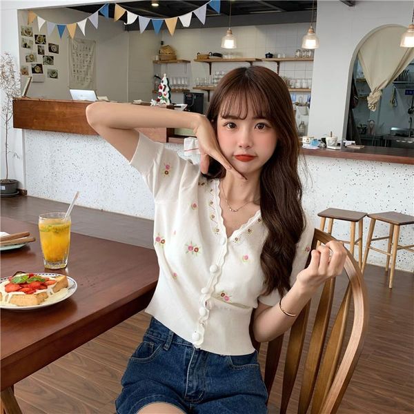 2020 summer hipster embroidered floral v-neck cardigan sweater women knitted shirt gilet, White
2020 summer hipster embroidered floral v-neck cardigan sweater women knitted shirt gilet, White