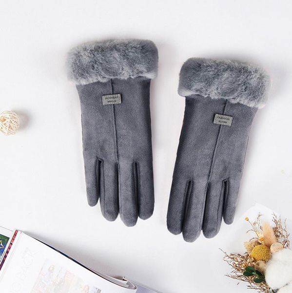 five fingers gloves selling winter female solid suede plush warm fashion mittens outdoor heat full finger lined driving, Blue;gray
five fingers gloves selling winter female solid suede plush warm fashion mittens outdoor heat full finger lined driving, Blue;gray