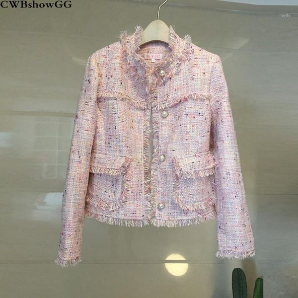 cwbshowgg spring and autumn new brand ladiestweed small fragrance pearl button fashion short pink jacket1, Black;brown
cwbshowgg spring and autumn new brand ladiestweed small fragrance pearl button fashion short pink jacket1, Black;brown