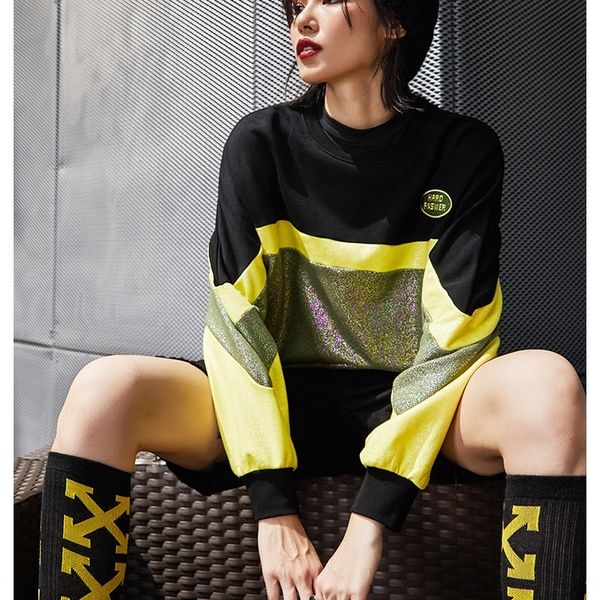 wbgbu 2020 for loose street fashion brand coat flash striped contrast color stitching sweater long-sleeved q00239 coat autumn women sweater, Black
wbgbu 2020 for loose street fashion brand coat flash striped contrast color stitching sweater long-sleeved q00239 coat autumn women sweater, Black