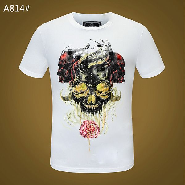 slim cotton crystal short-sleeved t-shirt print t-shirt round neck men's sequins fashionable men's slip skull hsliu, Black
slim cotton crystal short-sleeved t-shirt print t-shirt round neck men's sequins fashionable men's slip skull hsliu, Black