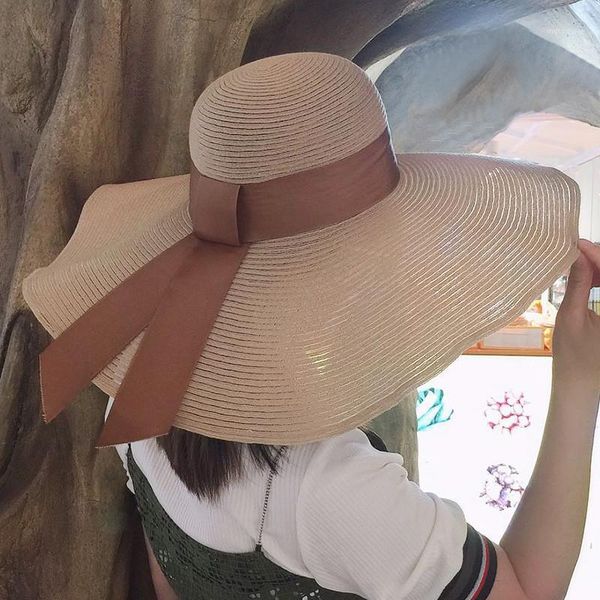 wide brim hats ladies women summer large straw hat floppy sun cap bowknot beach foldable #31, Blue;gray
wide brim hats ladies women summer large straw hat floppy sun cap bowknot beach foldable #31, Blue;gray