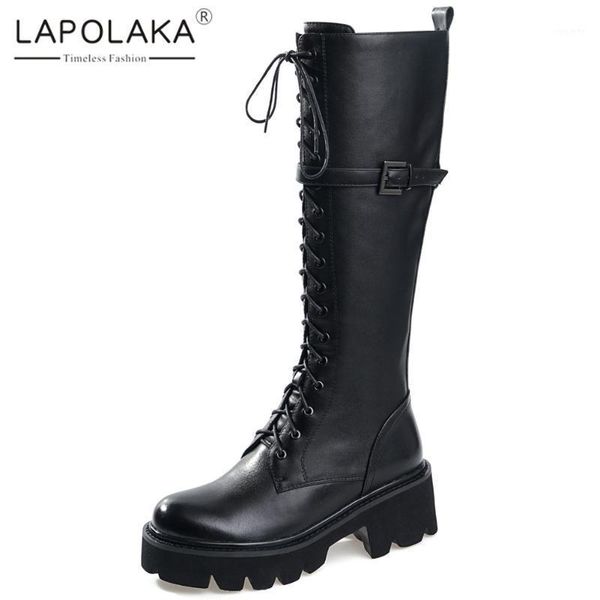 lapolaka 2020 genuine leather belt buckle platform motorcycle boots non-slip side zipper british style knight boots1, Black
lapolaka 2020 genuine leather belt buckle platform motorcycle boots non-slip side zipper british style knight boots1, Black