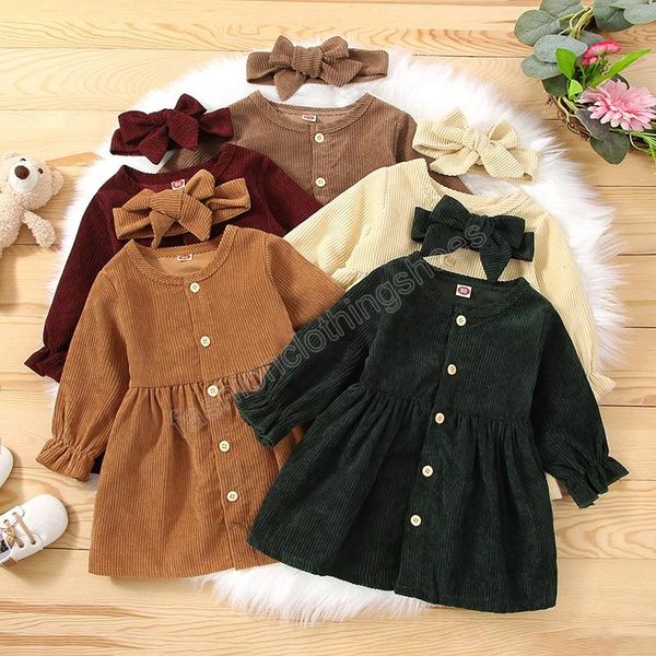 kids clothes girls solid color long sleeve dress children corduroy princess dresses with headband fashion spring autumn baby clothing, Red;yellow
kids clothes girls solid color long sleeve dress children corduroy princess dresses with headband fashion spring autumn baby clothing, Red;yellow