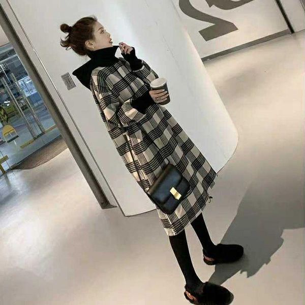 2020 new autumn and winter clothes large loose hooded woolen sweater foreign style fake two piece plaid dress children, Black
2020 new autumn and winter clothes large loose hooded woolen sweater foreign style fake two piece plaid dress children, Black