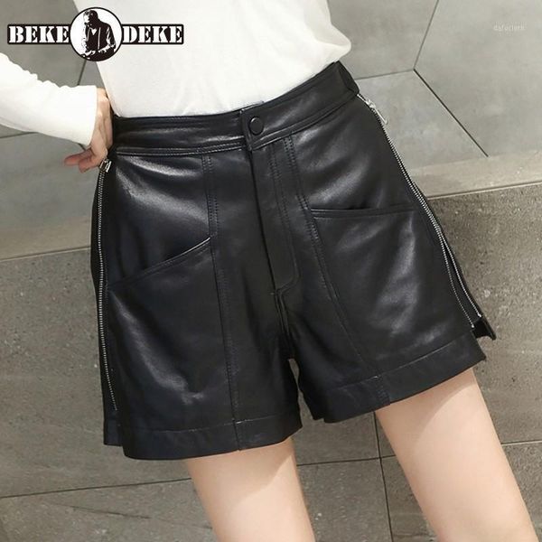 fashion women side zipper wide leg shorts high waist biker real leather shorts ladies casual genuine sheepskin short trousers1, White;black
fashion women side zipper wide leg shorts high waist biker real leather shorts ladies casual genuine sheepskin short trousers1, White;black