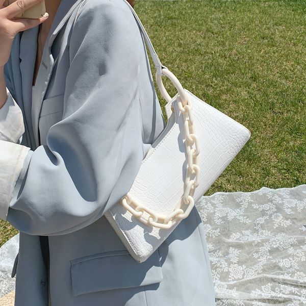 fashion crocodile pattern womens baguette shape bags lady luxury leather hand bag big acrylic chains female shoulder bag bolsas c1016
fashion crocodile pattern womens baguette shape bags lady luxury leather hand bag big acrylic chains female shoulder bag bolsas c1016