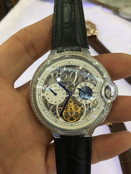 new luxury fashion mens watch brand watches 48mm dial plate imported fully automatic mechanical movement man watches, Slivery;brown
new luxury fashion mens watch brand watches 48mm dial plate imported fully automatic mechanical movement man watches, Slivery;brown