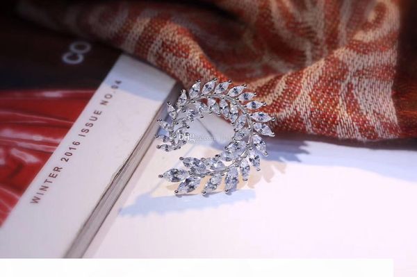 new bridal jewelry s925 sterling silver olive design leaf cubic zircon cz brooch for women high quality, Gray
new bridal jewelry s925 sterling silver olive design leaf cubic zircon cz brooch for women high quality, Gray