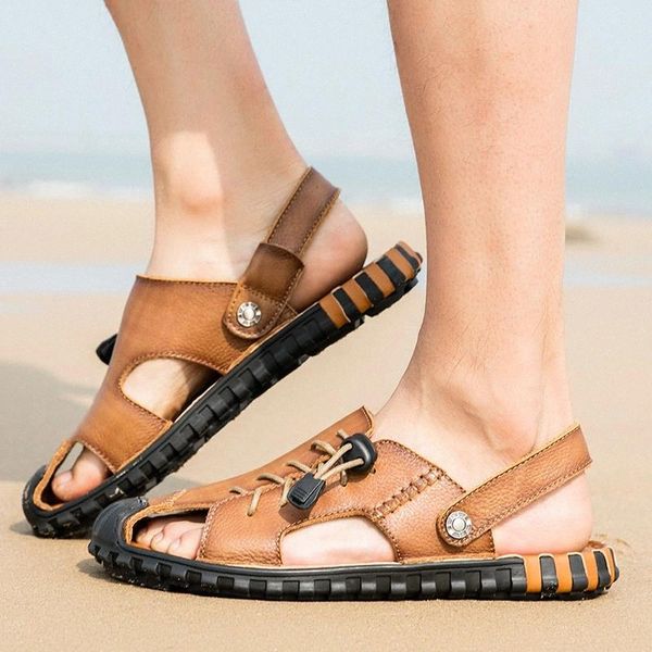 genuine leather men sandals handmade classic outdoor soft walking beach sandalias sandal slides breathable summer sandals men #d233, Black
genuine leather men sandals handmade classic outdoor soft walking beach sandalias sandal slides breathable summer sandals men #d233, Black