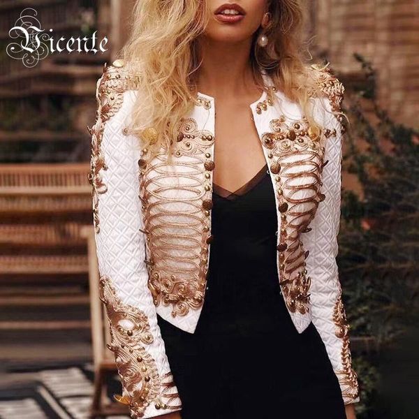 vc 2020 new chic gold appliques buttons design white jacquard jacket celebrity party club bandage coat outwear, Black;brown
vc 2020 new chic gold appliques buttons design white jacquard jacket celebrity party club bandage coat outwear, Black;brown