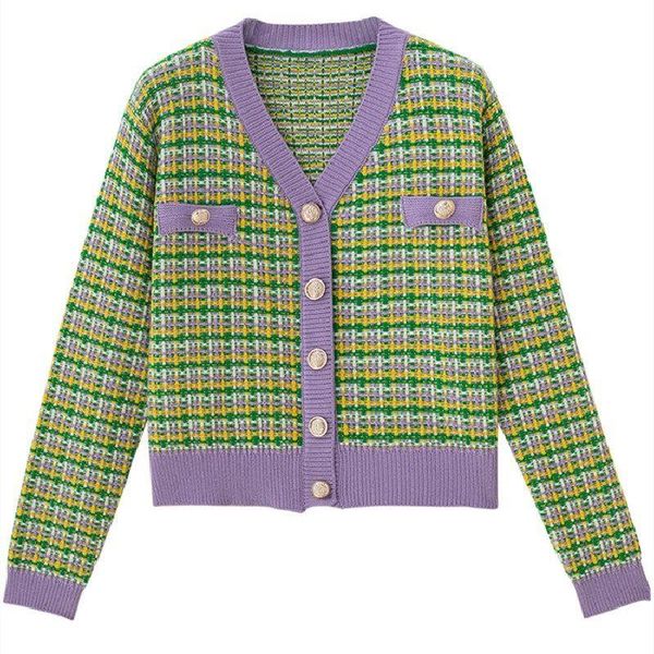 Xiaoxiangfeng women's sweater cardigan sweater spring and autumn loose Korean student plaid jacket, White
Xiaoxiangfeng women's sweater cardigan sweater spring and autumn loose Korean student plaid jacket, White