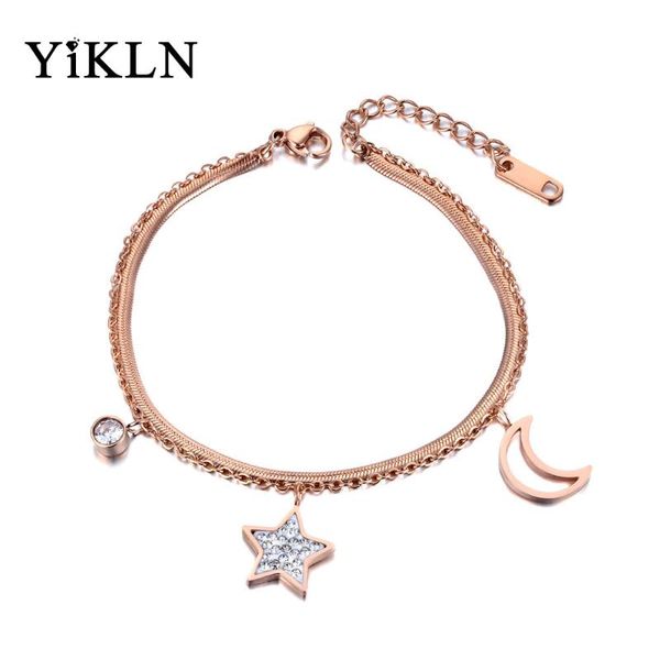 yikln stainless steel star moon charm double layers women bracelet bangle snake link chain bohemia summer beach jewelry yb19019, Black
yikln stainless steel star moon charm double layers women bracelet bangle snake link chain bohemia summer beach jewelry yb19019, Black
