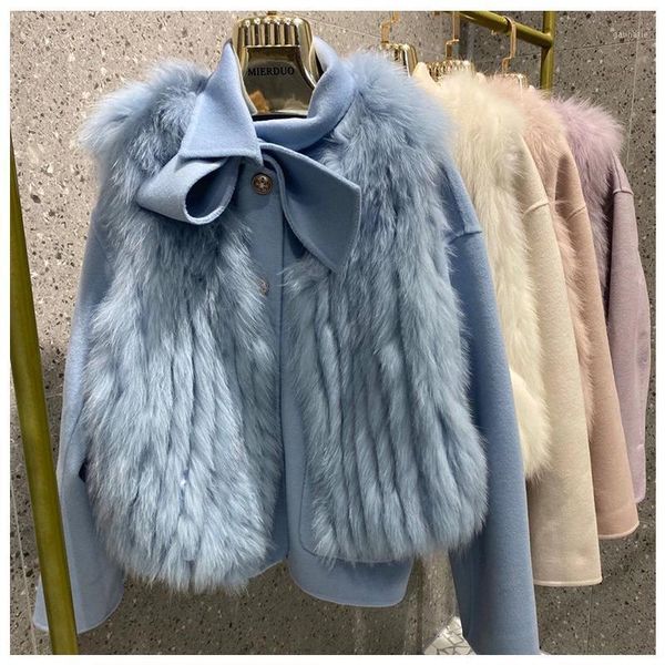 2020 autumn and winter new women jackets cashmere coat with real fur vest woolen 3 wear real fur cloth1, Black 
2020 autumn and winter new women jackets cashmere coat with real fur vest woolen 3 wear real fur cloth1, Black