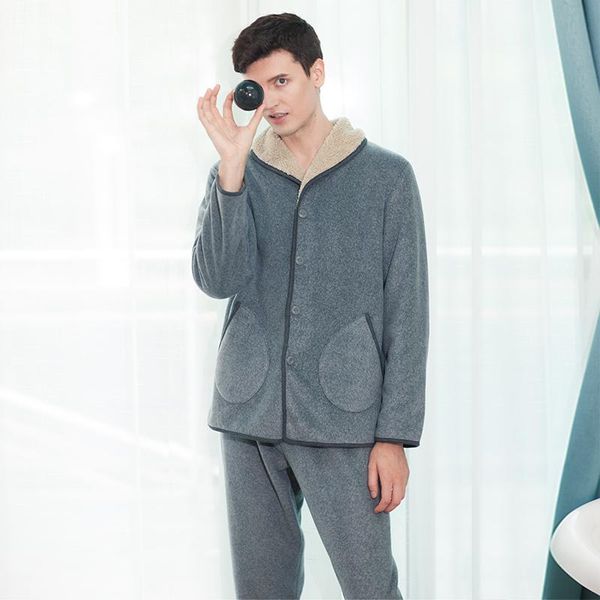 men's sleepwear winter cotton pajamas men sets warm thick flannel two piece coral fleece lounge pijama hombre household clothes df50ps, Black;brown
men's sleepwear winter cotton pajamas men sets warm thick flannel two piece coral fleece lounge pijama hombre household clothes df50ps, Black;brown