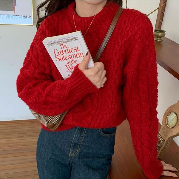 women's sweaters autumn 2021 winter korean harajuku fashion personality vintage striped twist diamond christmas knitted sweater women, White;black
women's sweaters autumn 2021 winter korean harajuku fashion personality vintage striped twist diamond christmas knitted sweater women, White;black