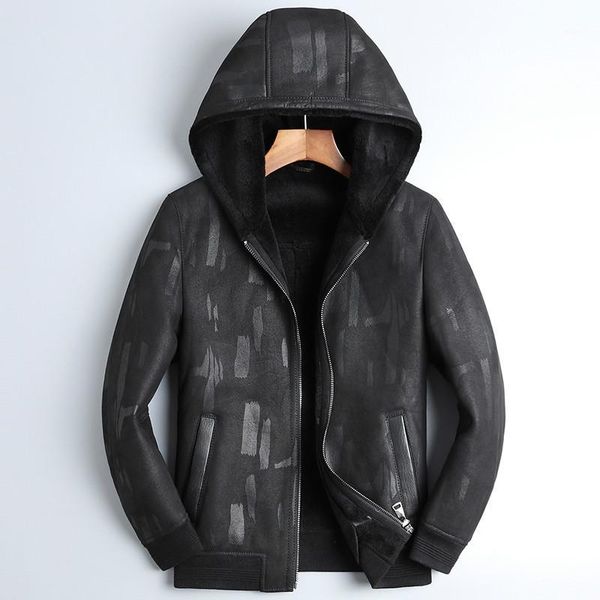 real genuine leather jacket men hooded winter sheepskin coat short wool lining men's leather jackets blouson cuir homme 47141, Black
real genuine leather jacket men hooded winter sheepskin coat short wool lining men's leather jackets blouson cuir homme 47141, Black