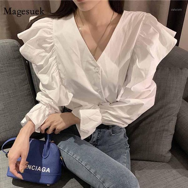ruffled v-neck cardigan 2020 new fashion blouse women autumn flare sleeve solid white korean style splicing shirts 122931
ruffled v-neck cardigan 2020 new fashion blouse women autumn flare sleeve solid white korean style splicing shirts 122931