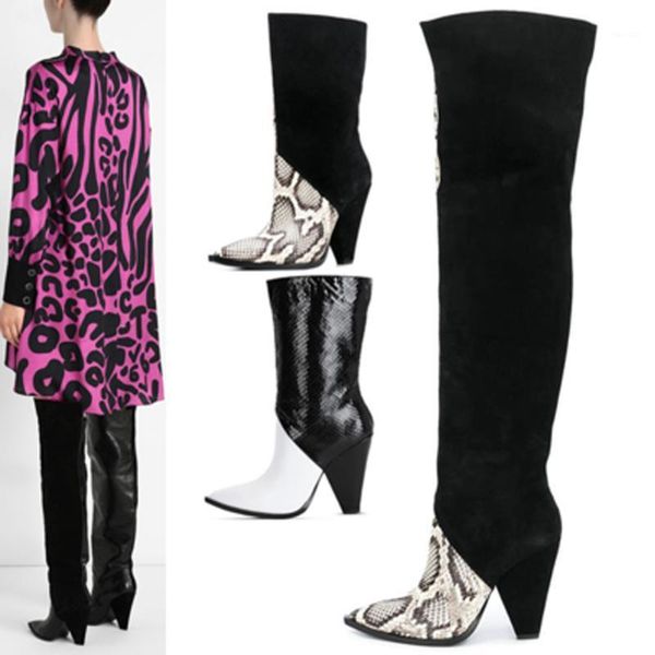 boots siddons spike heels design runway women over the knee pointed toe snake prints ladies shoes high heel thigh boot1, Black
boots siddons spike heels design runway women over the knee pointed toe snake prints ladies shoes high heel thigh boot1, Black