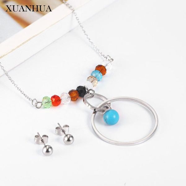 xuanhua stainless steel jewelry woman 2021 bead necklace earrings set jewelry accessories bohemian sets, Silver
xuanhua stainless steel jewelry woman 2021 bead necklace earrings set jewelry accessories bohemian sets, Silver