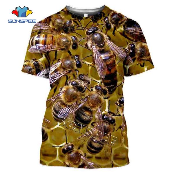 summer insect bee print 3d print shirts comics anime hentai men clothing