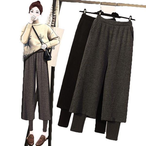 women's pants & capris casual plus size women's 2021 autumn winter slim loose straight leg high waist woolen wide b7301, Black;white
women's pants & capris casual plus size women's 2021 autumn winter slim loose straight leg high waist woolen wide b7301, Black;white