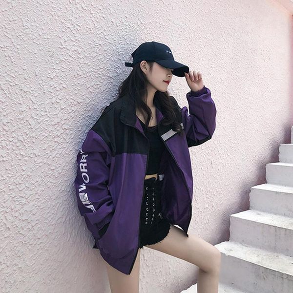 female autumn turn down collar jacket women fashion harajuku letter print oversize loose outerwear long sleeve casual coat z240, Black;brown
female autumn turn down collar jacket women fashion harajuku letter print oversize loose outerwear long sleeve casual coat z240, Black;brown