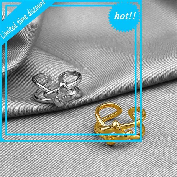 trendy new niche cross geometric women's popular knot design open ring, Golden;silver
trendy new niche cross geometric women's popular knot design open ring, Golden;silver