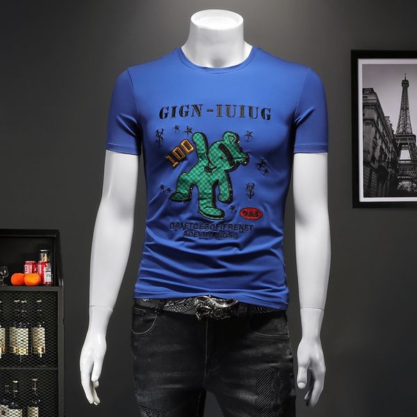 2022 summer printing new men's embroidered printing short-sleeved t-shirts round neck trend korean version fashion casual all-match bo, White;black
2022 summer printing new men's embroidered printing short-sleeved t-shirts round neck trend korean version fashion casual all-match bo, White;black