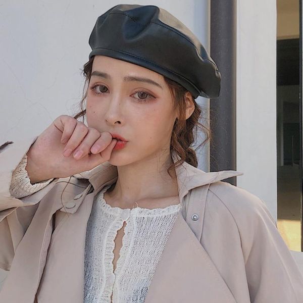 ht2696 women berets vintage autumn winter hat pu leather hats for women ladies artist painter beret hat female berets for, Blue;gray
ht2696 women berets vintage autumn winter hat pu leather hats for women ladies artist painter beret hat female berets for, Blue;gray