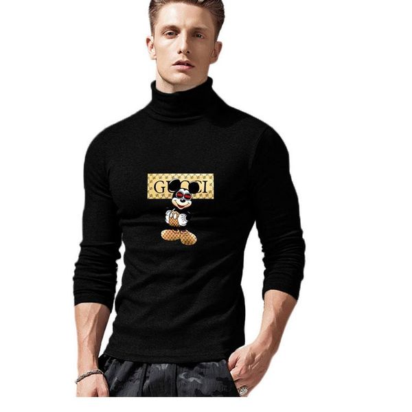 2021 autumn and winter high collar long sleeve t-shirt men's slim autumn and winter clothing trend casual bottom shirt, White;black
2021 autumn and winter high collar long sleeve t-shirt men's slim autumn and winter clothing trend casual bottom shirt, White;black