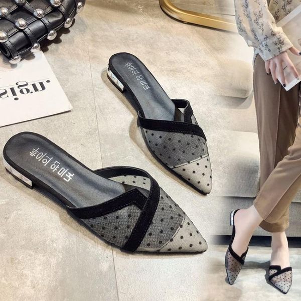 cover shoes toe woman's slippers slides lace low 2021 flat pointed fabric retro rubber pu fretwork cotton pointed toe lace flat, Black
cover shoes toe woman's slippers slides lace low 2021 flat pointed fabric retro rubber pu fretwork cotton pointed toe lace flat, Black