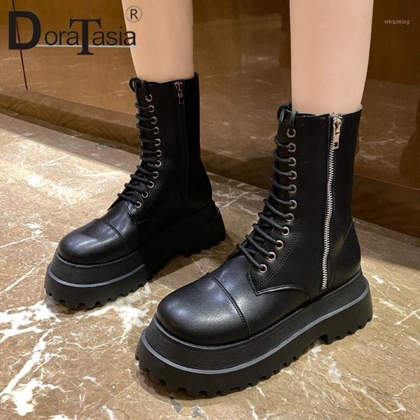 boots doratasia brand female ankle 2021 concise women round toe zip shoelace thick sole flat platform shoes woman1, Black
boots doratasia brand female ankle 2021 concise women round toe zip shoelace thick sole flat platform shoes woman1, Black