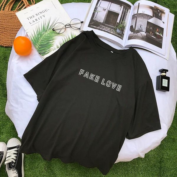 new cotton harajuku letter print tshirt women summer short sleeve amp; tees fashion casual korean kpop fake love album t shirt, White
new cotton harajuku letter print tshirt women summer short sleeve amp; tees fashion casual korean kpop fake love album t shirt, White