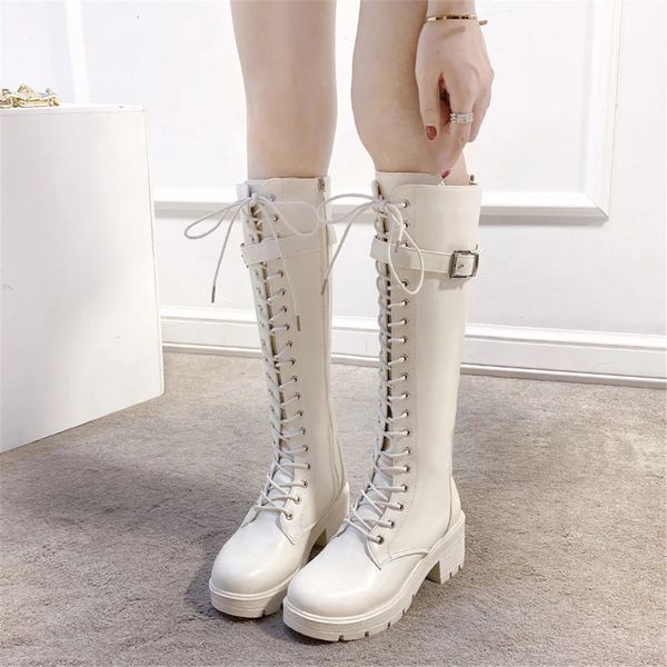 2021 new women high knees fashionable women's lace up black leather shoes soft lady motorcycl boots fdfw
2021 new women high knees fashionable women's lace up black leather shoes soft lady motorcycl boots fdfw