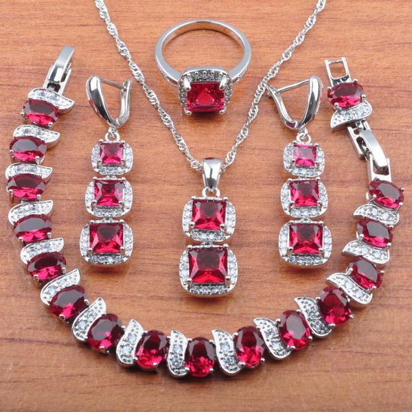 classic square rose red cubic zirconia jewelry sets women 2021 new earrings necklace pendant ring bracelets js0423, Silver
classic square rose red cubic zirconia jewelry sets women 2021 new earrings necklace pendant ring bracelets js0423, Silver