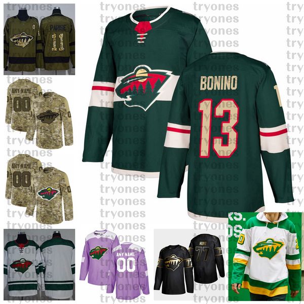 2021 reverse retro customize #13 nick bonino minnesota wild hockey jerseys golden edition camo veterans day fights cancer custom shirts, Black;red
2021 reverse retro customize #13 nick bonino minnesota wild hockey jerseys golden edition camo veterans day fights cancer custom shirts, Black;red