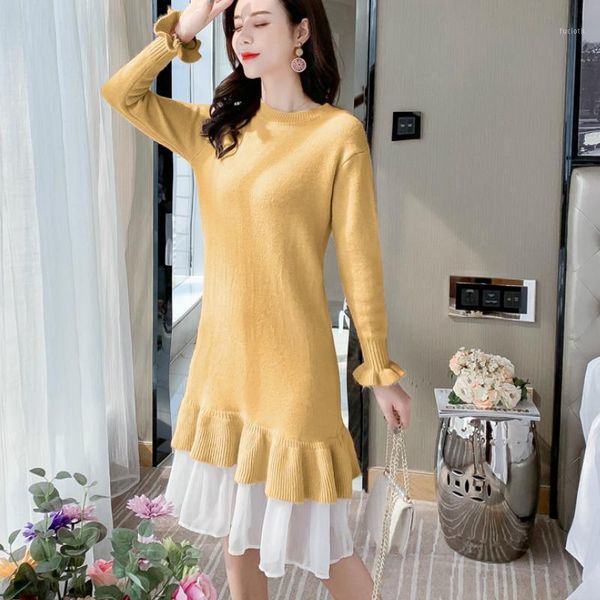 winter women knitted sweater dress thick voile ruffles hem long sleeves ladies urban knee-length solid dress female oversize1, Black;gray
winter women knitted sweater dress thick voile ruffles hem long sleeves ladies urban knee-length solid dress female oversize1, Black;gray