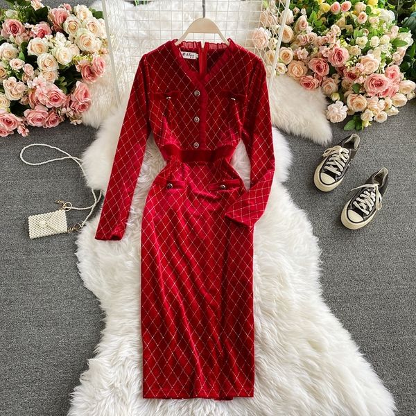 style women's chess ladies velvet button as women dressed in korean dress office lady bodycon femme s3t3, Black;gray
style women's chess ladies velvet button as women dressed in korean dress office lady bodycon femme s3t3, Black;gray