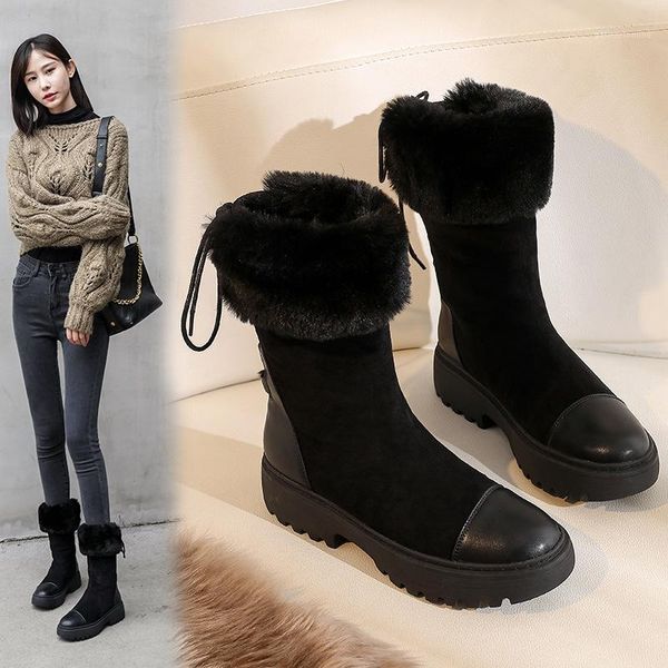 boots back lace up cotton padded fur snow women 42 43 plus size platform mid-calf booties winter footwear socofy botines s6131, Black
boots back lace up cotton padded fur snow women 42 43 plus size platform mid-calf booties winter footwear socofy botines s6131, Black