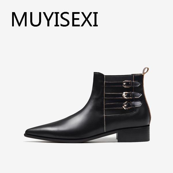 boots buckle straps pointed toe 3cm low square heels pure color energy gorgeous all-match concise daily wear women boot hl319 muyisexi, Black
boots buckle straps pointed toe 3cm low square heels pure color energy gorgeous all-match concise daily wear women boot hl319 muyisexi, Black