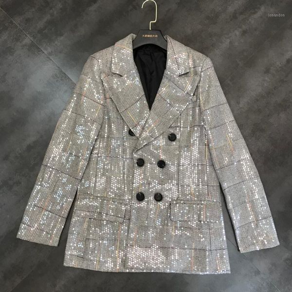 women's jackets 2021 autumn retro lattice full sequins shiny heavy work blazer jacket shirt women1, Black;brown
women's jackets 2021 autumn retro lattice full sequins shiny heavy work blazer jacket shirt women1, Black;brown