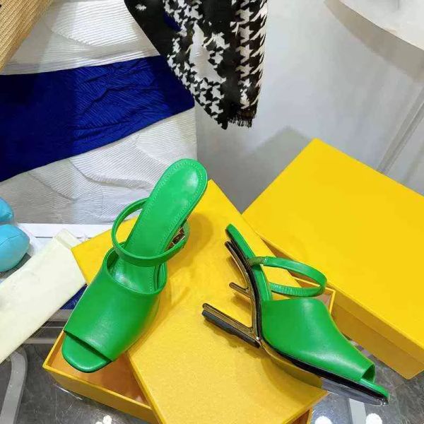 new net red one letter metal heel high-heeled sandals special-shaped fish mouth sandals baotou slippers women's shoes, Black
new net red one letter metal heel high-heeled sandals special-shaped fish mouth sandals baotou slippers women's shoes, Black