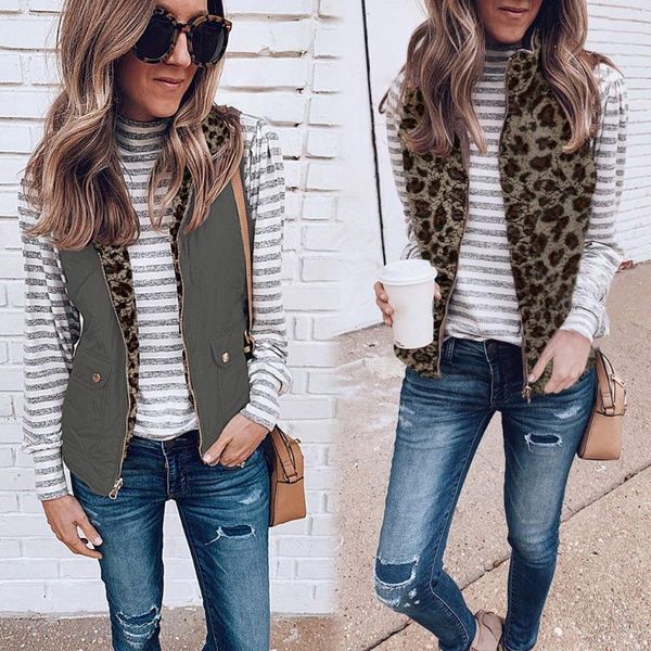 leopard plush jackets women double side reversible vest hooded casual pocket coats jacket winter outwear vests chaleco mujer, Black;white
leopard plush jackets women double side reversible vest hooded casual pocket coats jacket winter outwear vests chaleco mujer, Black;white
