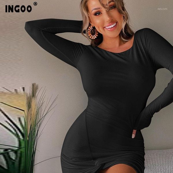ingoo autumn knot black women dress long sleeve mini o neck white slim skinny dress irregular casual female dresses 20201, Black;gray
ingoo autumn knot black women dress long sleeve mini o neck white slim skinny dress irregular casual female dresses 20201, Black;gray