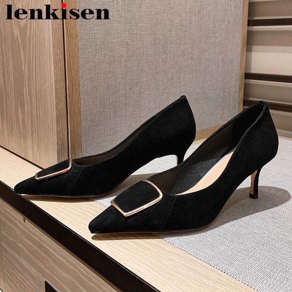 lenkisen big size genuine leather pointed toe high heels beauty lady metal decorations shallow slip on wedding women pumps l07, Black
lenkisen big size genuine leather pointed toe high heels beauty lady metal decorations shallow slip on wedding women pumps l07, Black