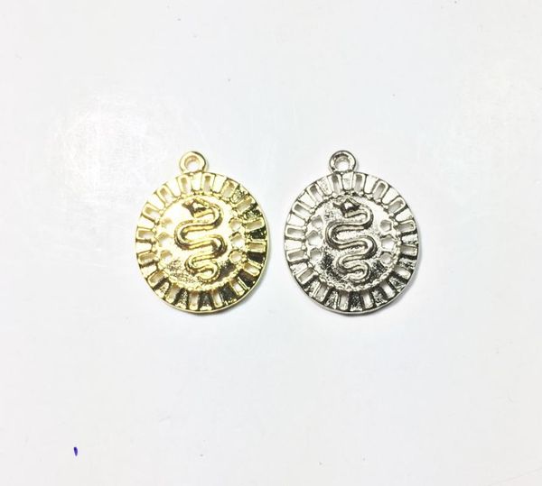 eruifa 10pcs 17mm nice snake coin gold/silver plated zinc alloy charms pendant jewelry diy necklace 2 colors, Bronze;silver
eruifa 10pcs 17mm nice snake coin gold/silver plated zinc alloy charms pendant jewelry diy necklace 2 colors, Bronze;silver
